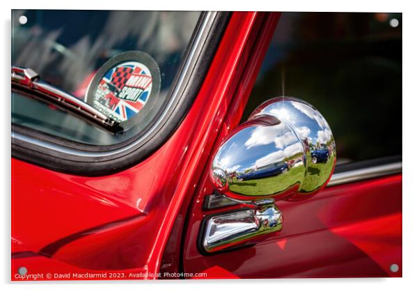 Classic Mini Cooper Close Up Acrylic by David Macdiarmid