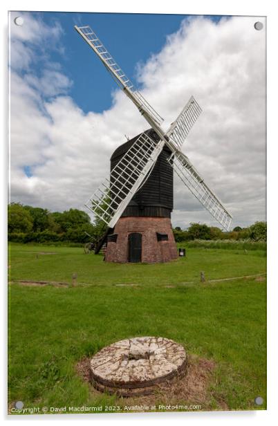 Avoncroft Windmill & Millstone Acrylic by David Macdiarmid