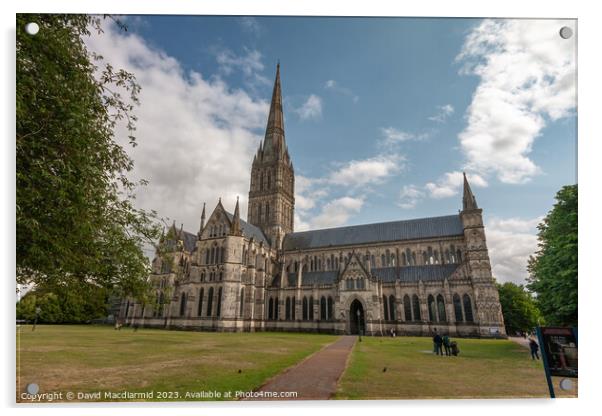 Salisbury Cathedral Acrylic by David Macdiarmid