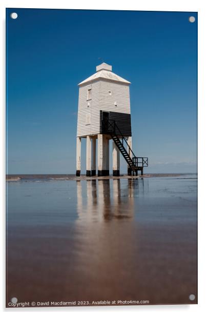 Burnham-On-Sea Low Lighthouse Acrylic by David Macdiarmid