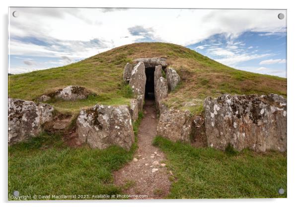 Neolithic burial chamber Acrylic by David Macdiarmid