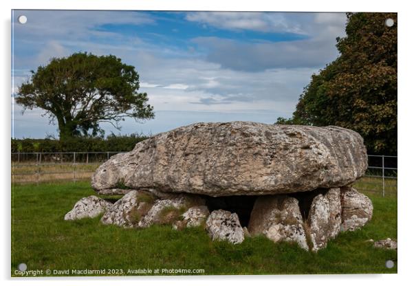 Lligwy Burial Chamber Acrylic by David Macdiarmid