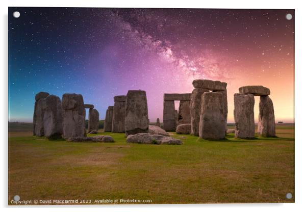 Stonehenge Star Gazing Acrylic by David Macdiarmid