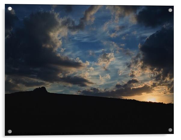 Haytor sunset clouds Acrylic by Charles Powell