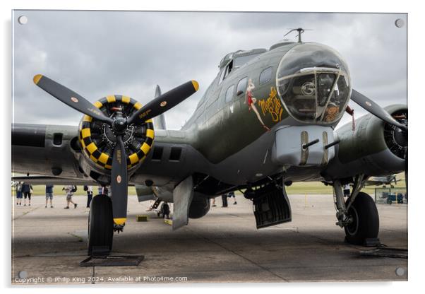 B-17 Flying Fortress - Sally B Acrylic by Philip King