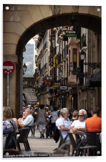 San Sebastian Old Town Acrylic by Philip King