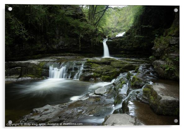 Brecon Beacons Waterfall, South Wales Acrylic by Philip King