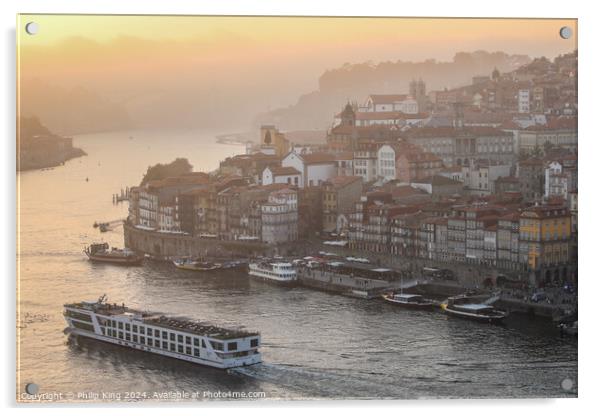 Porto at Sunset Acrylic by Philip King