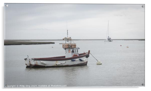 Fishing Boat at Orford, Suffolk.  Acrylic by Philip King