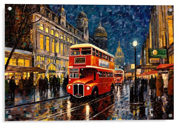 London Bus  Acrylic by CC Designs