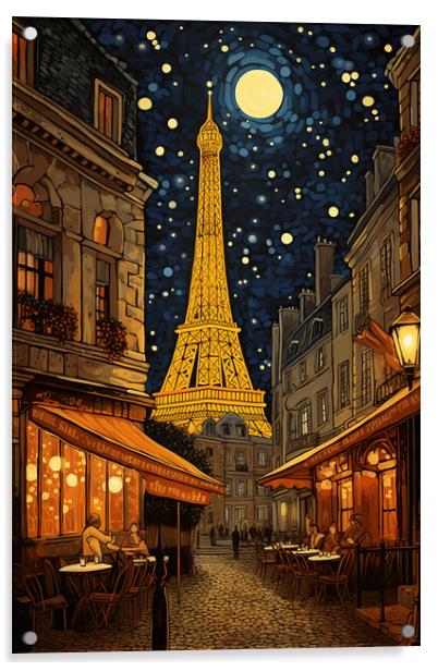 Cafe in Paris  Acrylic by CC Designs
