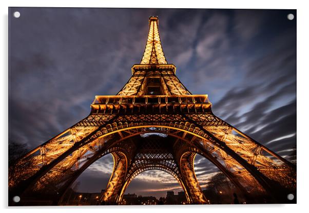 Eiffel Tower at night  Acrylic by CC Designs