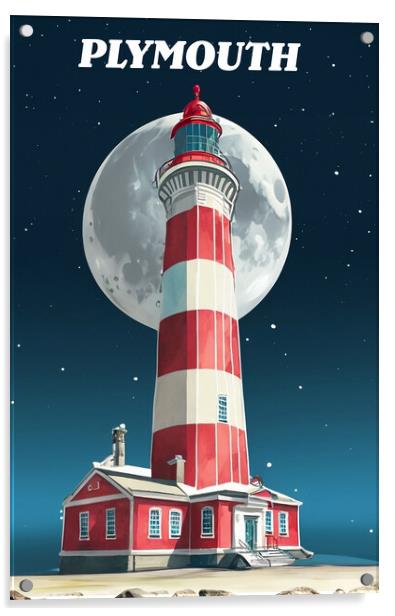  Plymouth travel poster Acrylic by CC Designs