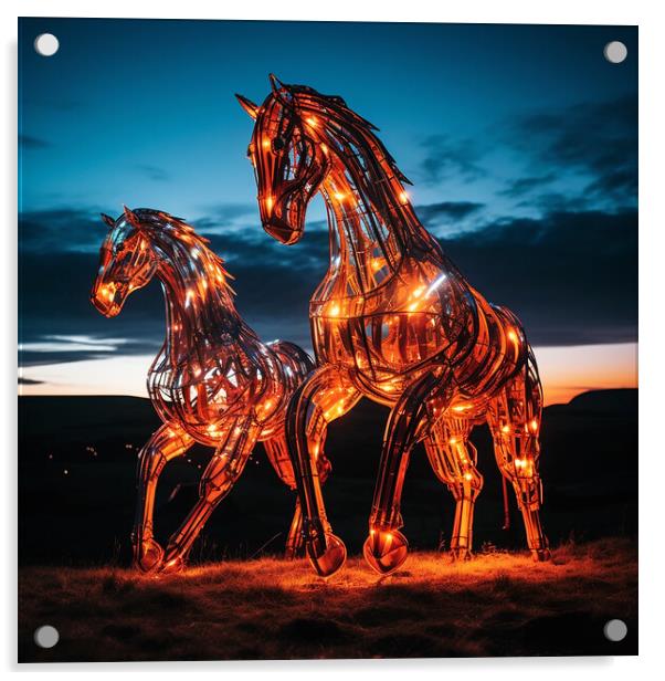 Wild horses  Acrylic by CC Designs