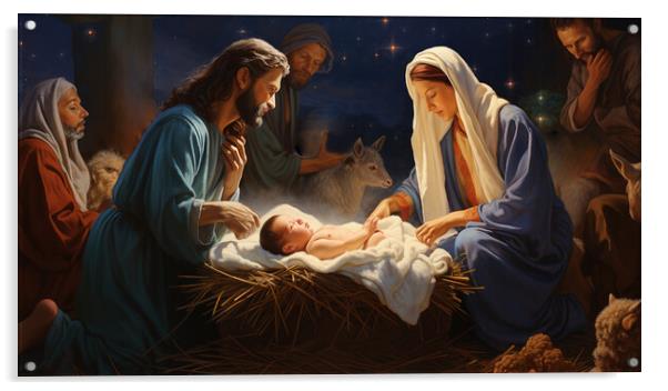 The Birth of Christ Acrylic by CC Designs