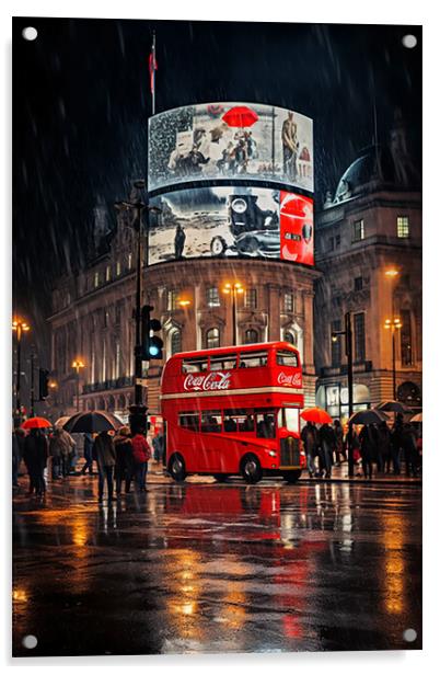 Piccadilly in the Rain  Acrylic by CC Designs