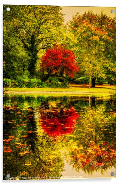Autumnal Tranquility: St Stephen's Green, Dublin Acrylic by Fabrice Jolivet