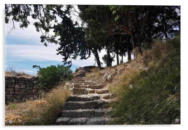 Steps to Acropolis, Rhodes  Acrylic by Paul Boizot