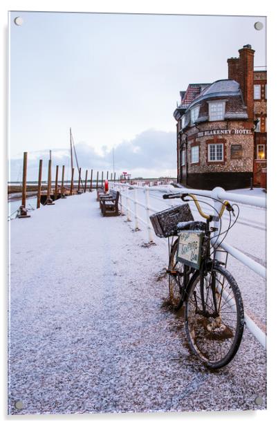 Snowy bicycle  Acrylic by Bryn Ditheridge