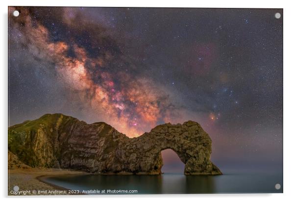Milky-Way over Durdle Door Acrylic by Emil Andronic