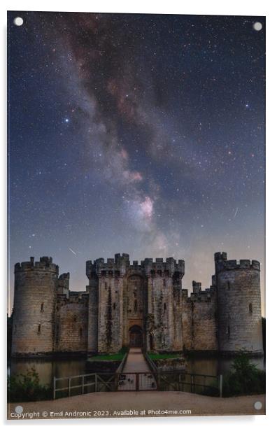 Bodiam Castle at night Acrylic by Emil Andronic
