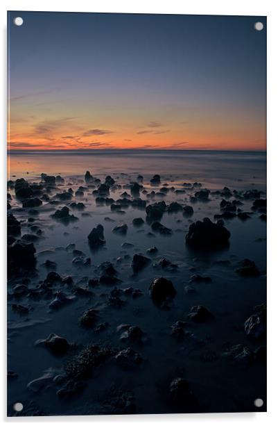 East Runton After Dark Acrylic by Simon Gladwin