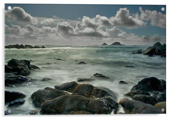 Priest Cove, Cape Cornwall Acrylic by Simon Gladwin