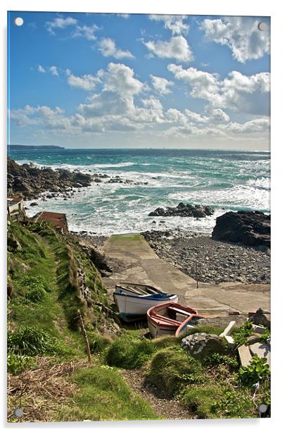 Priest Cove, Cape Cornwall Acrylic by Simon Gladwin