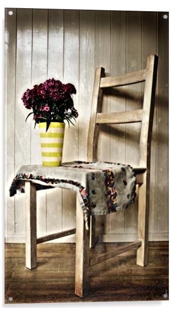 Chair and Flowers Acrylic by Simon Gladwin