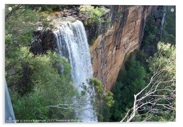 Waterfall in Blue Mountains, Australia Acrylic by Emma Robertson