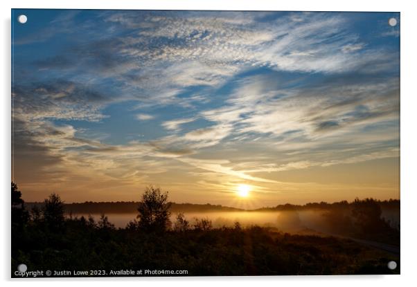 Ashdown Forest just after sunrise Acrylic by Justin Lowe