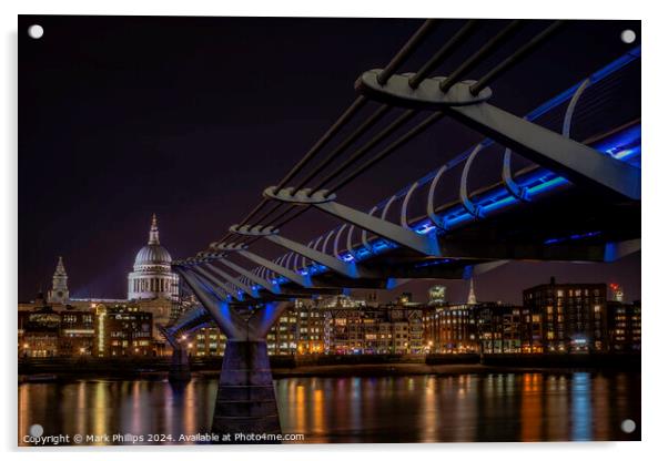 Millennium Bridge Acrylic by Mark Phillips