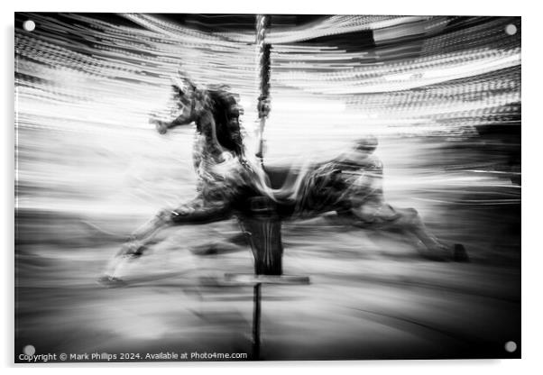 Carousel horse Acrylic by Mark Phillips