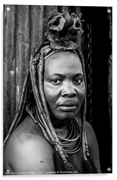 Himba woman Acrylic by Mark Phillips