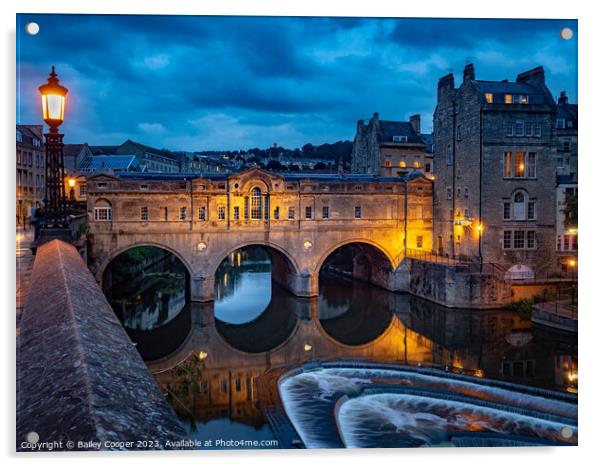 Pulteney Bridge crossing the river Avon in Bath at Acrylic by Bailey Cooper
