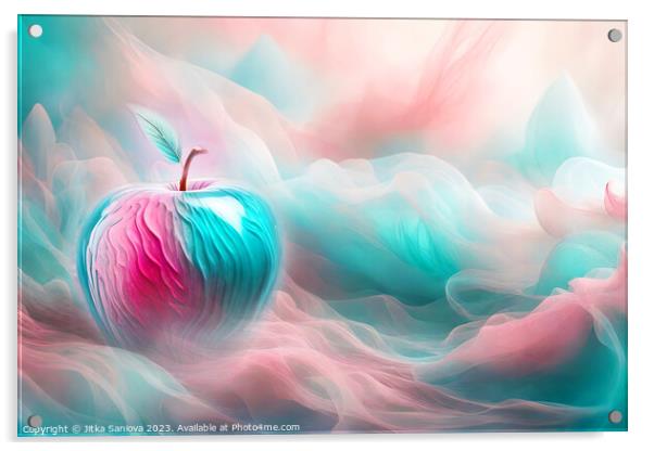 Romantic apple Acrylic by Jitka Saniova