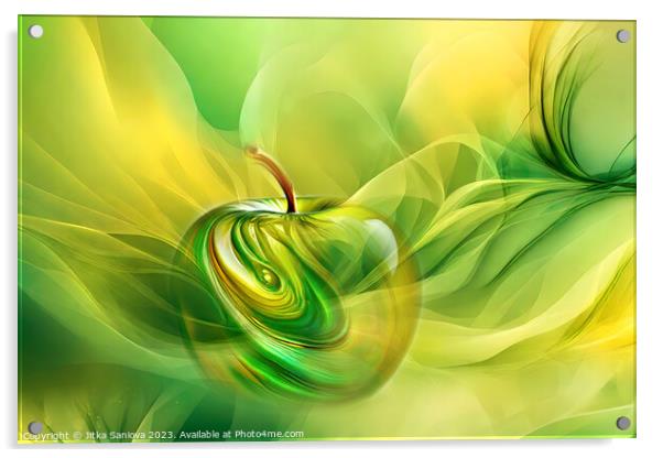 Abstract romantic apple Acrylic by Jitka Saniova
