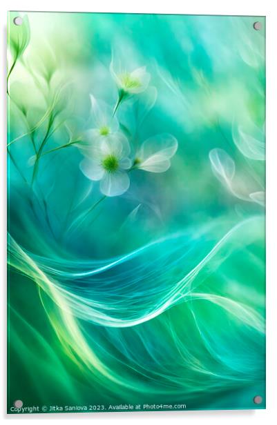 Poetic floral dream  Acrylic by Jitka Saniova