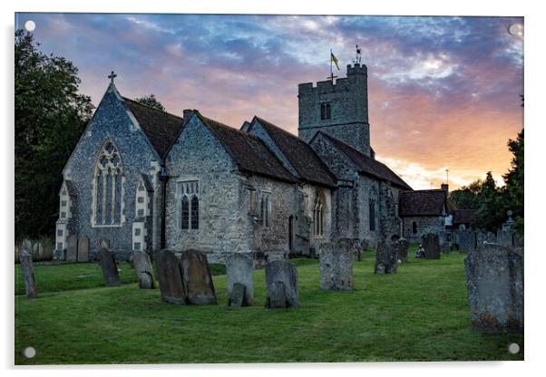 Church In Lenham Kent Acrylic by Paul Mitchell