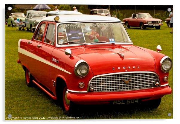 1960s FORD CONSUL CLASSIC CAR  Acrylic by James Allen