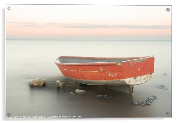 The Lonely Resting Boat  Acrylic by James Allen