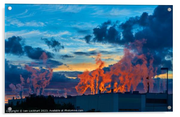 Sunset on factory smoke Acrylic by Iain Lockhart