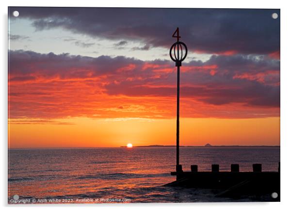 Portobello sunrise, Firth of Forth, Edinburgh, Sco Acrylic by Arch White