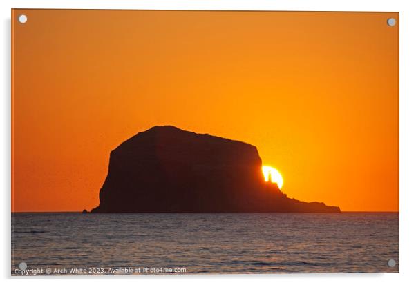  Bass Rock, sunrise, North Berwick, East Lothian,  Acrylic by Arch White