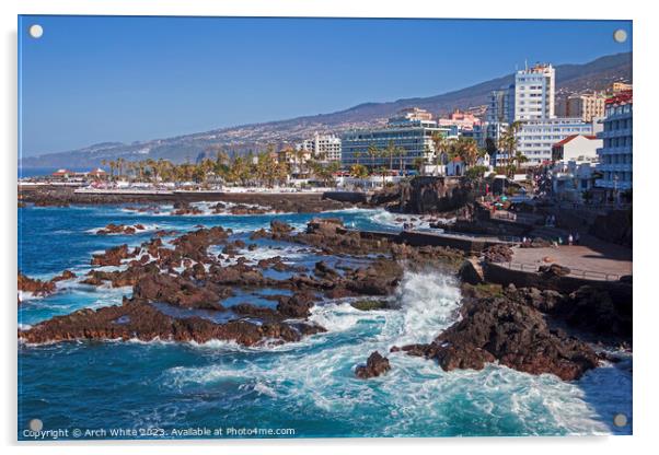 Puerto de la Cruz, Tenerife, Canary Islands, Spain Acrylic by Arch White