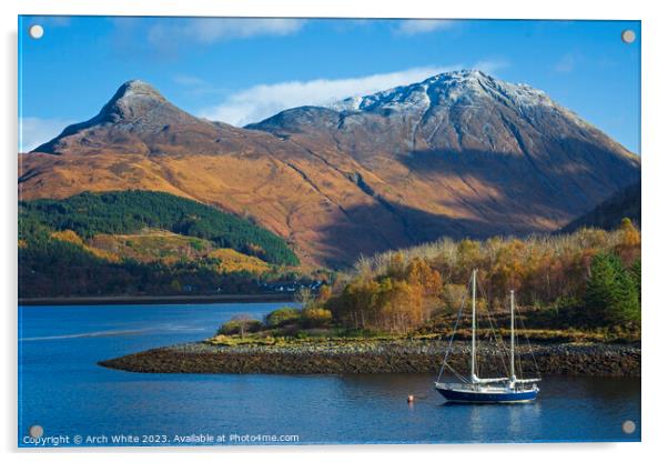 Loch Leven with the Pap of Glencoe mountain  Acrylic by Arch White