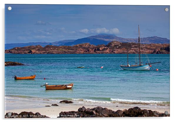 Isle of Iona beach, Sound of Mull looking towards  Acrylic by Arch White