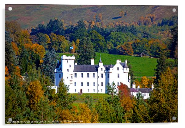 Autumn at Blair Castle, Blair Atholl, Perthshire,  Acrylic by Arch White