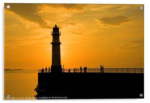  Newhaven Lighthouse at dusk, Semi-Silhouette at s Acrylic by Arch White