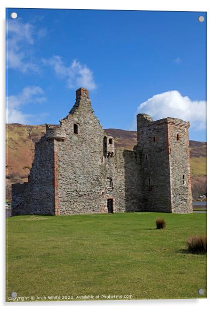 Lochranza Castle, Isle of Arran, North Ayrshire, S Acrylic by Arch White